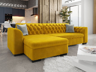 Kutna sofa na razvlačenje Leon (L) (Magic Velvet 2234 + Magic Velvet 2234 + Magic Velvet 2240)