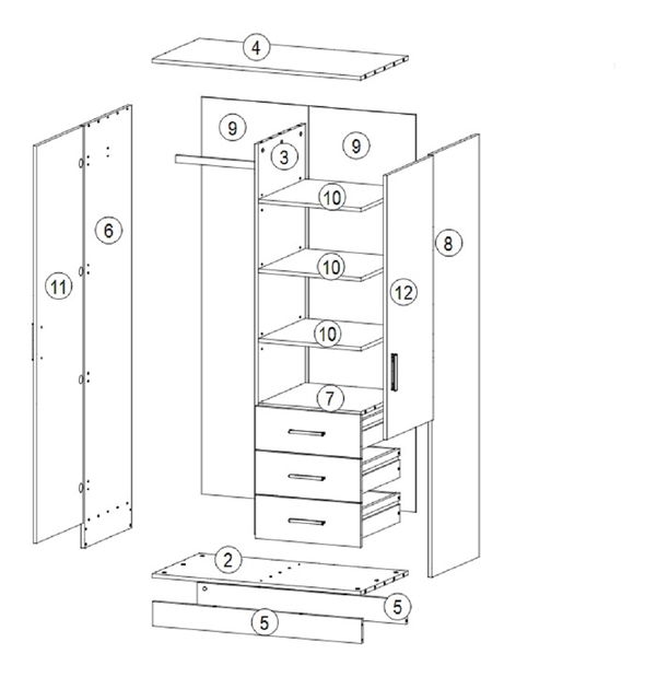 Dulap de haine Amo Typ 1 (Stejar sonoma)