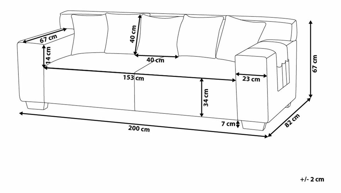 Canapea trei locuri VASAN (bej)
