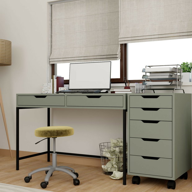 Masă PC cu container de birou Worky (verde)