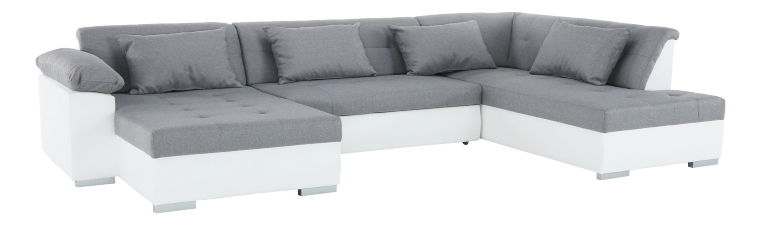 Rohová sedačka U Lenona (biela + svetlosivá) (P)