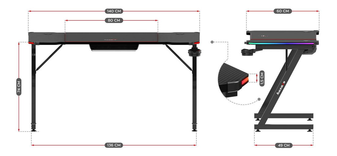 PC stolić Hyperion 3.3 (crna + šarena) (s LED rasvjetom)