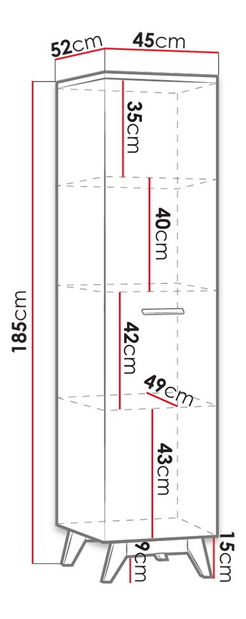 Ormar s policama Kapucin K2 (bor andersen + hrast nash)