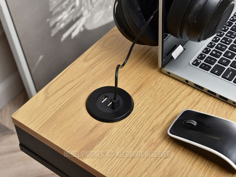 Masă PC Osto 120 (stejar negru + negru)