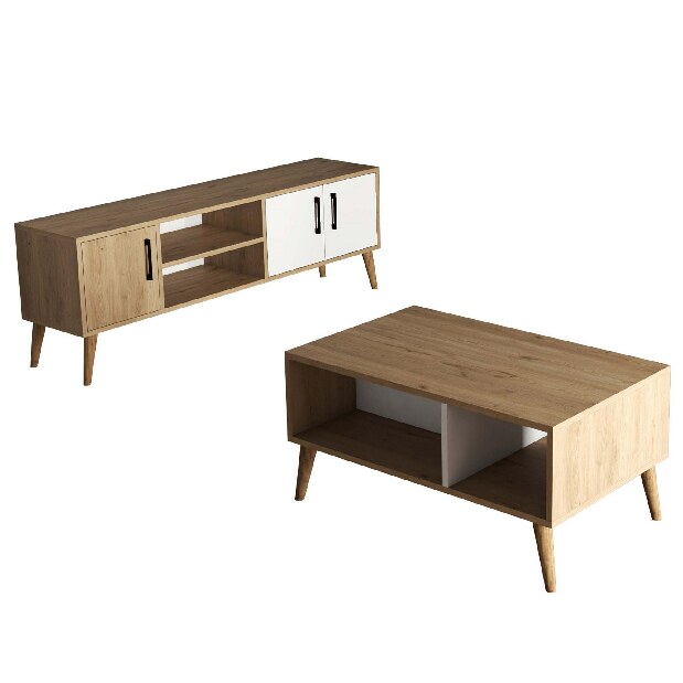 Mobilier living Sakura (Stejar + Alb)