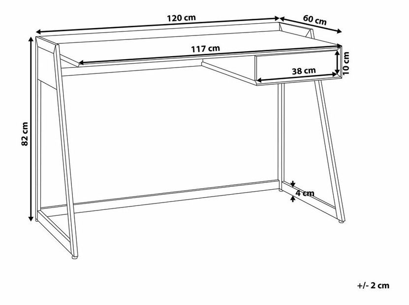 Písací stôl Quantina (biela)