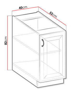 Alsó konyhaszekrény Vintageline 40 D 1F BB (fehér) 