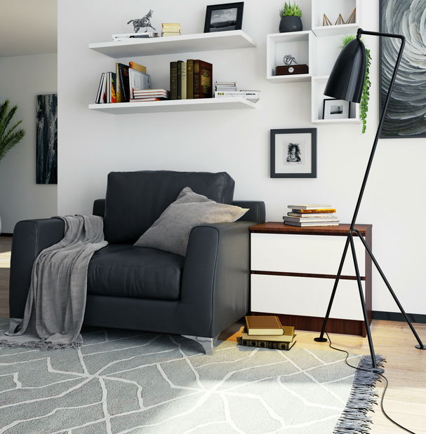 Noćni stolić Kalista (wenge + bijela)