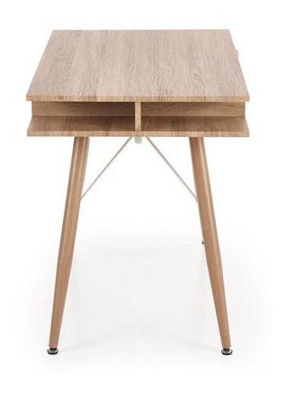 Masă PC Bernie (lemn deschis + Alb)