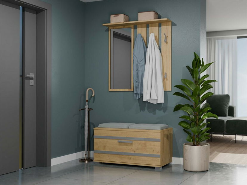 Set za predsoblje Oasis 1 (hrast artisan) (s ogledalom)