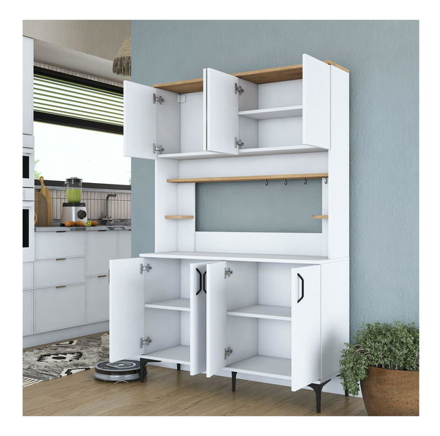 Policová skriňa Jenaretta 176 (biela + orech)