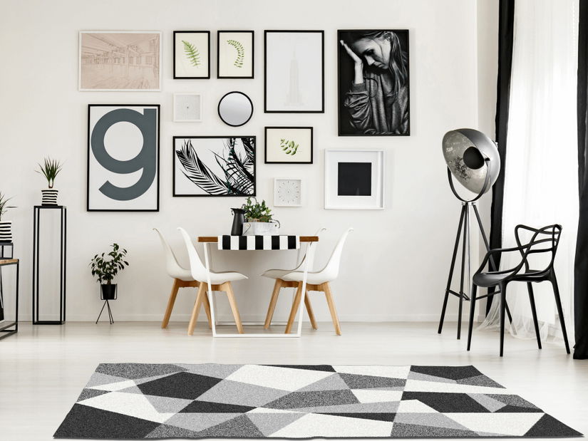 Covor 150 cm Savannah (negru + gri + alb) *vânzare stoc