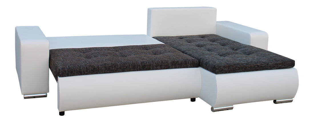 Rohová sedačka Solo L (tmavosivá + biela) (P)