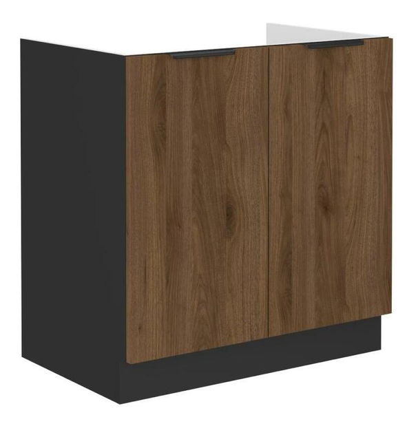 Dulap inferior chiuvetă Monzesa 80 ZL 2F BB (nuc okapi + negru) 