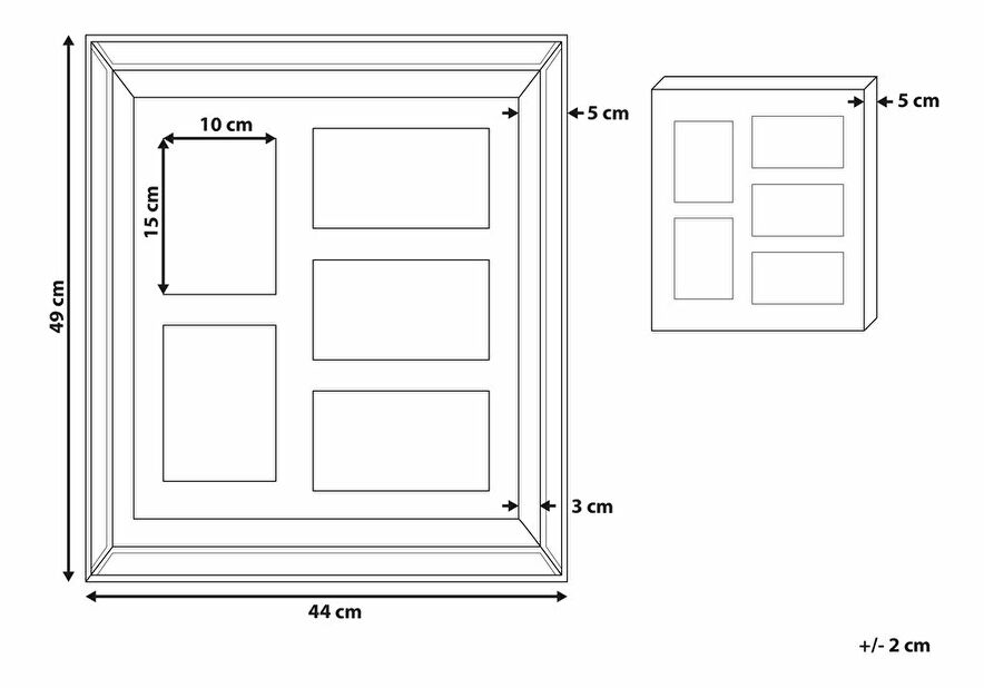 Okvir za fotografije- SANA (srebrna) (5 fotografija)