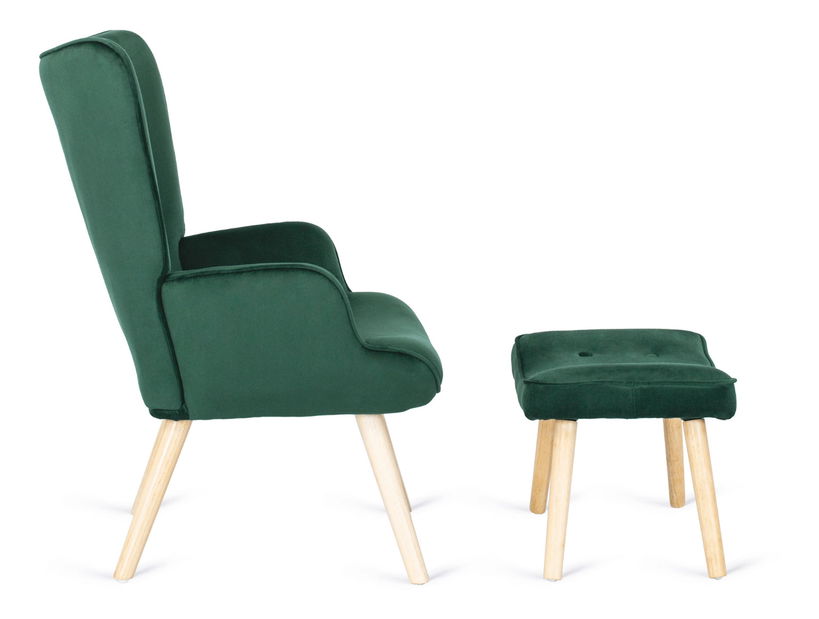 Fotel zsámollyal Lombardi (zöld) 