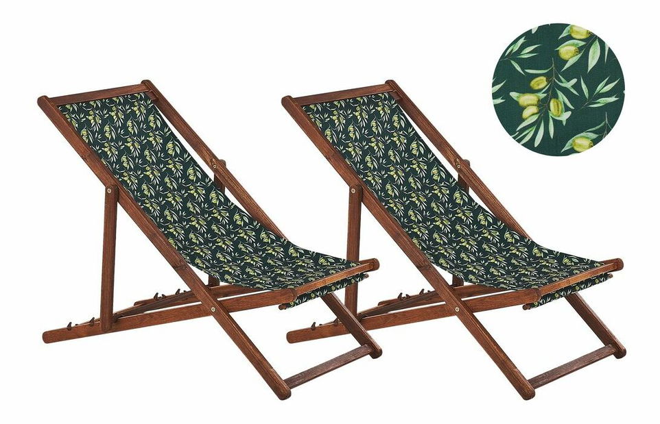 2 db-os kerti nyugágy készlet tartalék huzattal- Antio (zöld oliva minta)