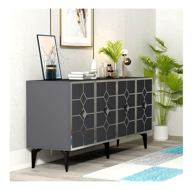 Szekrény Pivuti (antracit + ezüst) 