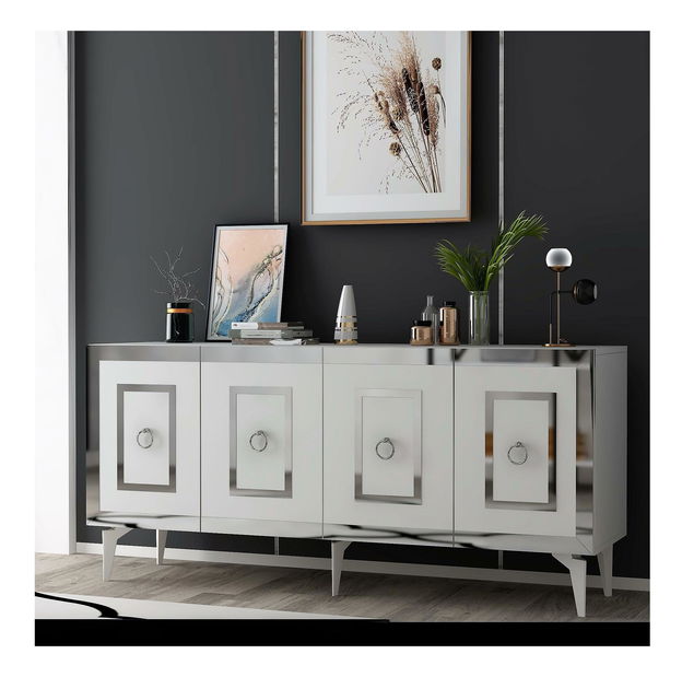 Dulap Pemava 1 (alb + arigintiu) 