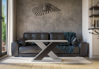 Dohányzóasztal Xalin (világosszürke + fekete)