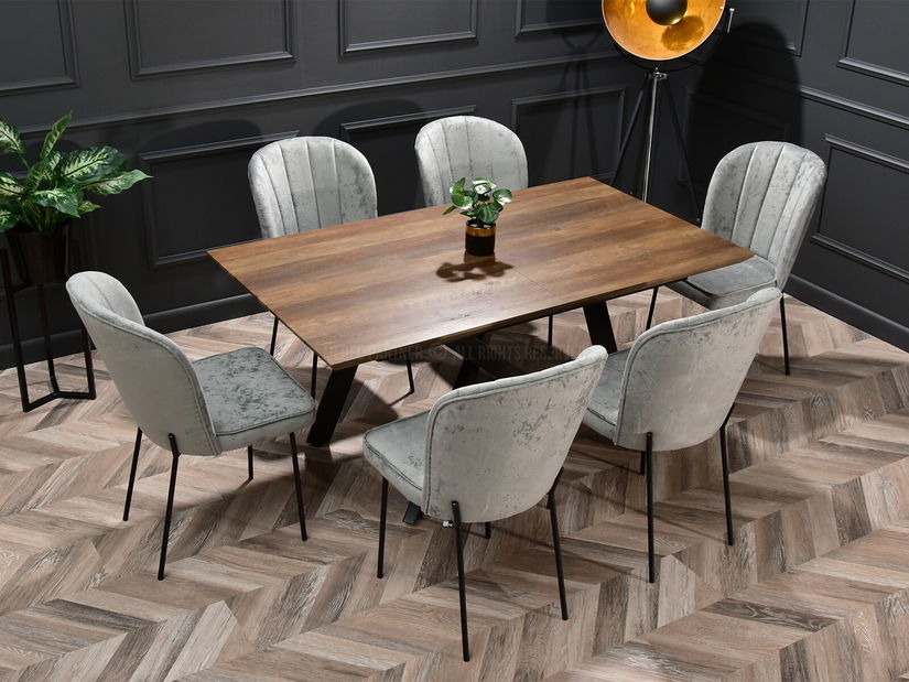 Jedálenská stolička Obrar (sivá + zlatá)