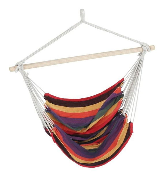 Fotoliu balansoar suspendat Gilda (alb + motiv dungă)