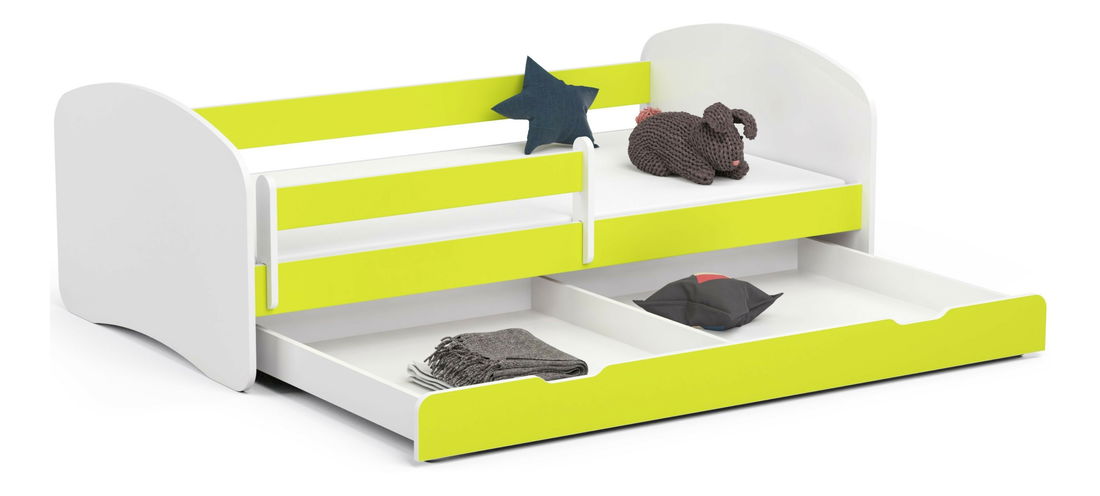 Pat pentru copii Pranshi III (lămâie verde) (cu saltea)