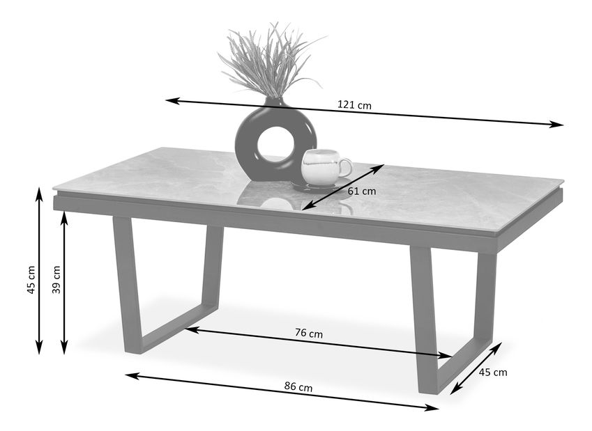 Stolić za kavu Carno (sivi mramor + grafit)