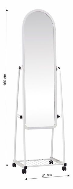 Zrkadlo na kolieskach Dumuro (biela) *výpredaj