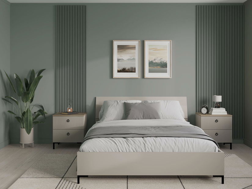 Raft de perete Demandaron (taupe + stejar silverjack) 