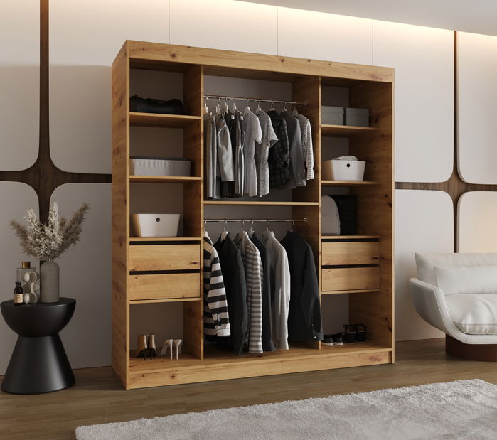 Ruhásszekrény 180 cm Ronny (artisan tölgy)