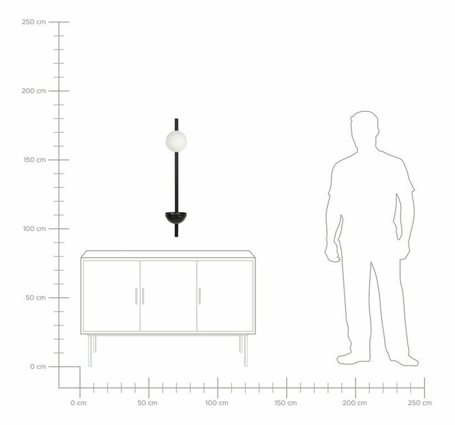 Lampă de perete cu ghiveci 1 Iza (Negru)