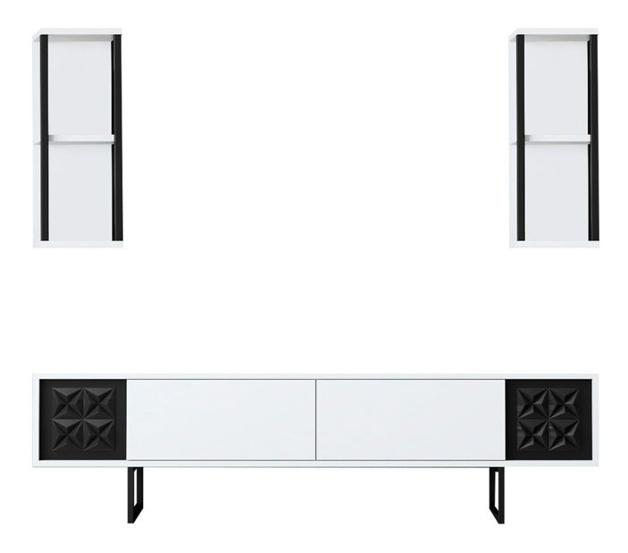 Set mobilier living Buon 2 (alb + negru)