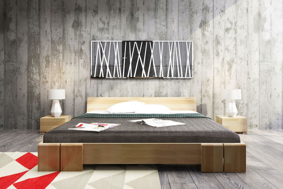 Manželská posteľ 200 cm Naturlig Galember Long (buk) (s roštom)