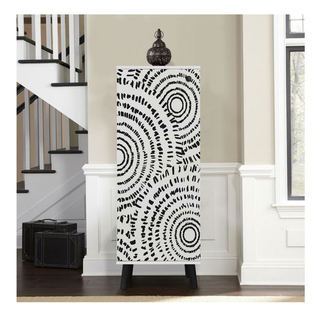 Pantofar Beside 24 (alb + negru)