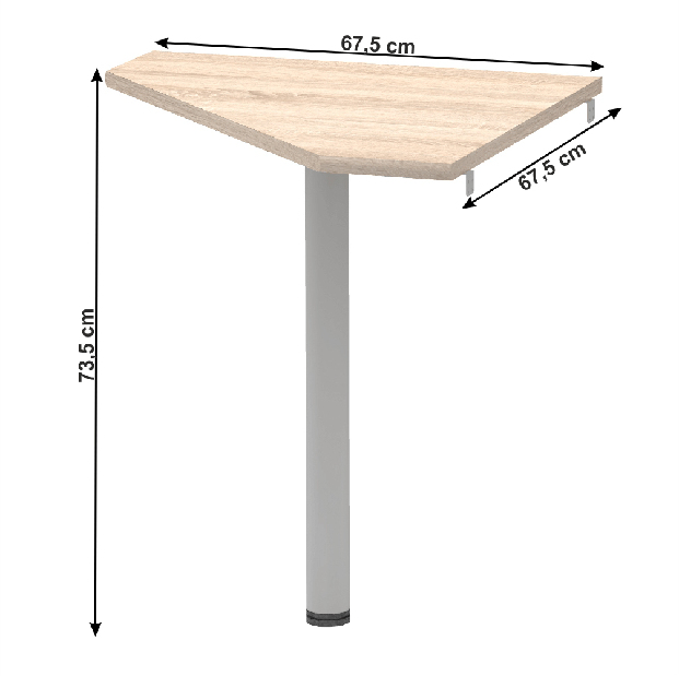 Rohový stolík Hansa 2 NEW 06 (dub sonoma + kov)