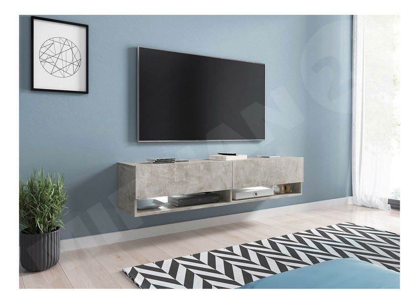 TV szekrény Mirjan Aldesia -140 (beton) (világítás nélkül)