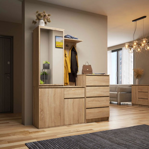 Mobilier hol Enteruno (stejar sonoma) (cu oglindă)