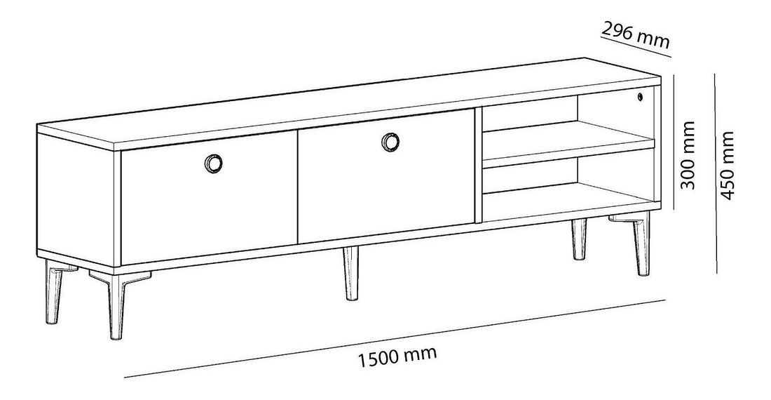 TV stolík/skrinka Chiara (biela) 