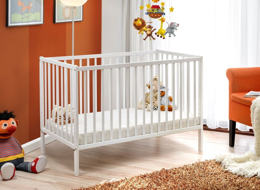 Detská postieľka 60 cm Cathi II 26 WW BC+M (biela) (s matracom)