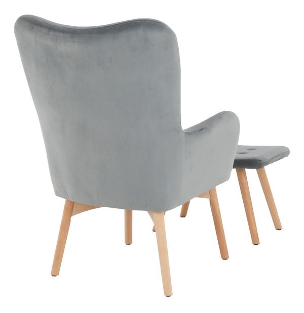 Fotel taburettel Lager New (szürke) *kiárusítás