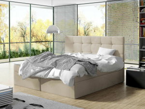 Bračni krevet Boxspring Kennedy (180x200) (ekokoža Soft 011 (crna))