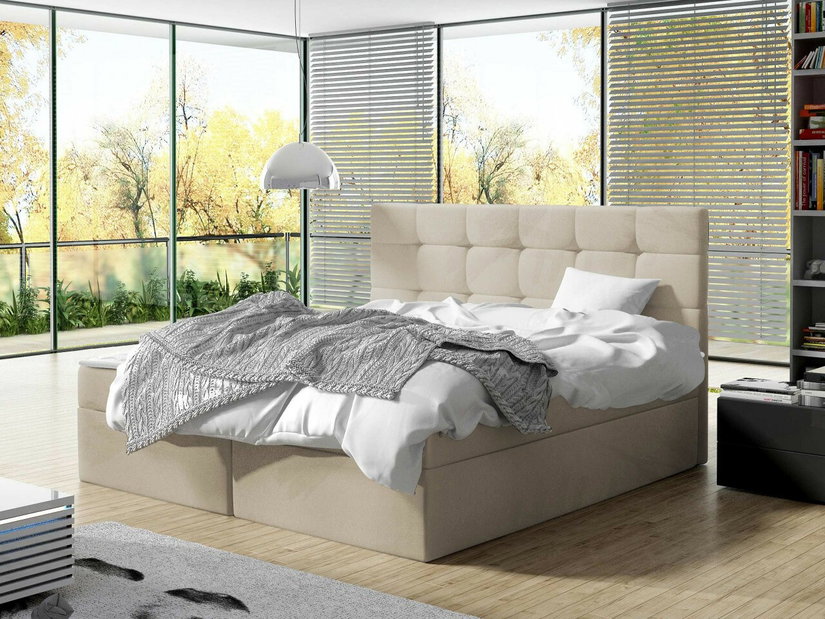Manželská posteľ Boxspring Kennedy (180x200) (ekokoža Soft 011 (čierna))