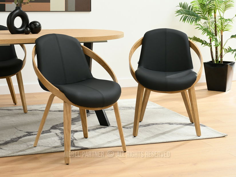 Stolička Lila K (čierna + dub)