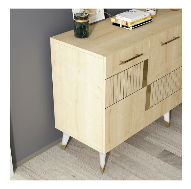 Skrinka Lotoka 1 (dub zafírový + zlatá) 