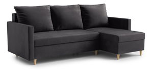 Rohová sedacia súprava Ronaldo (P) (sivočierna)