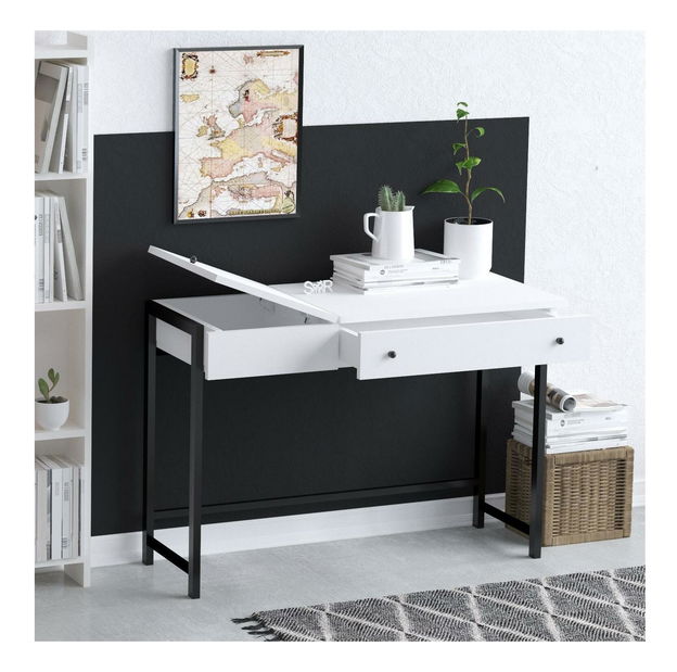 PC stolík Aliex 7 (biela + čierna)