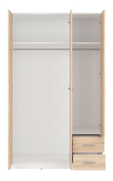 Ruhásszekrény Nepo Plus 36 (fehér + szonoma tölgy) 
