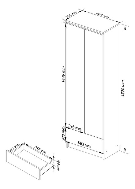 Raft Renzo (Alb + Stejar sonoma)