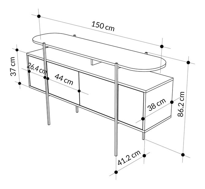 Konzolový stolík Hansa (Biela + Mramor)